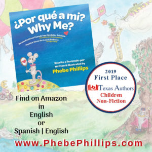 Phebe's book: Why Me?Positive Verse for Loss & Sadness, in Spanish.