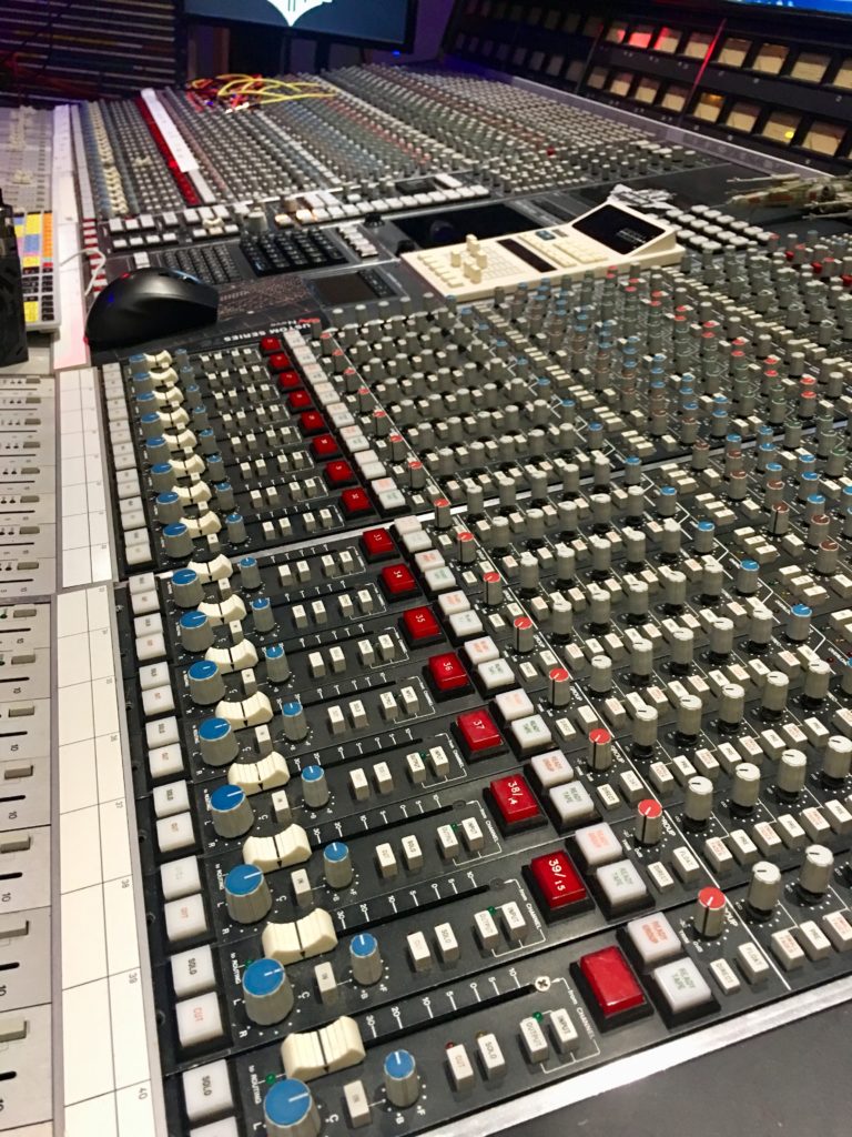 Sound Editing Board in a recording studio